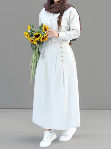 ست کراپ کت دامن کد 2385