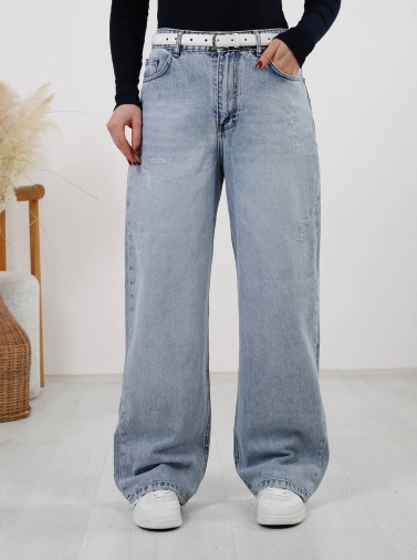 شلوار جین نیم بگ کد 2467