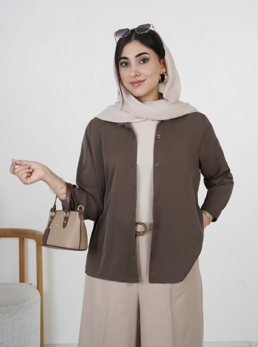 شومیز یقه مردانه ژاکلین کد 2644