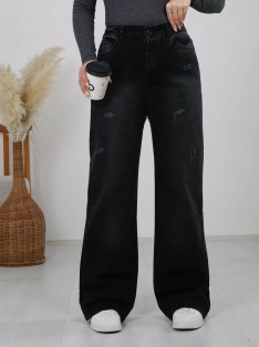 شلوار نیم بگ جین کد 2499