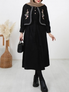 ست کت و سارافون مخمل کبریتی کد 2532