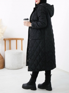 کاپشن کلاهدار بلند امبوردی 2543