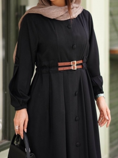 مانتو بلند دوکمربندی کد 2569